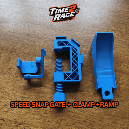 Speed Snap Track Single Lane Start Gate + Clamp + Ramp Kit | Hot Wheels Compatible