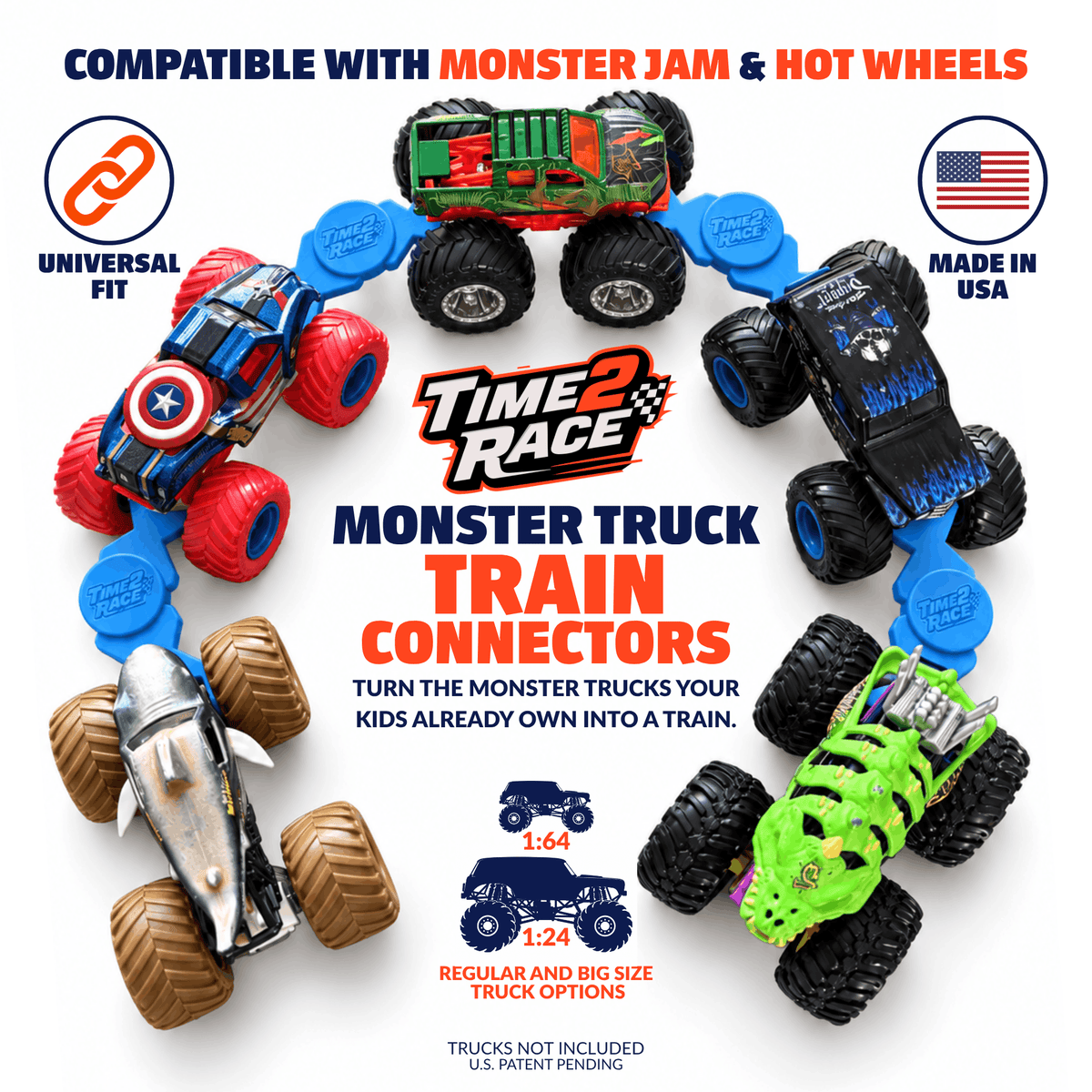 Monster Truck Train Connectors - Universal (4-Pack)
